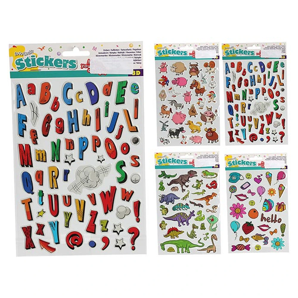 Set autocolante Art&Craft 3D 15X21cm, 4 modele