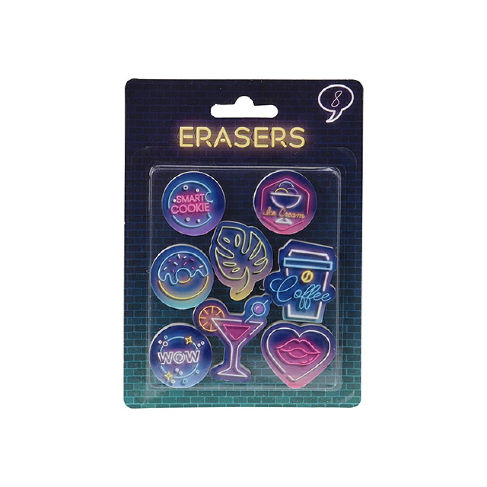 Set radiere 8buc, culoare neon