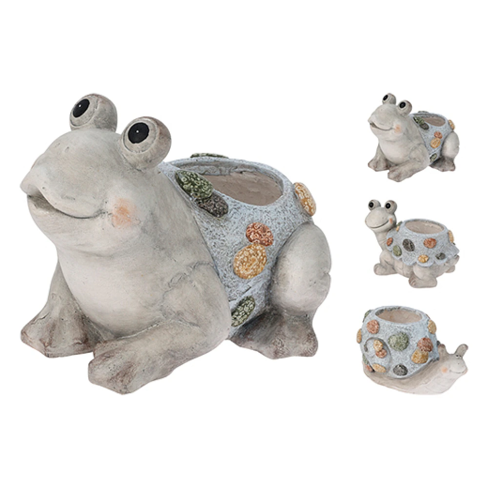 Set ghivece pentru flori din ceramica H&S, 12X13cm, 16X15cm, 18X20cm, maro