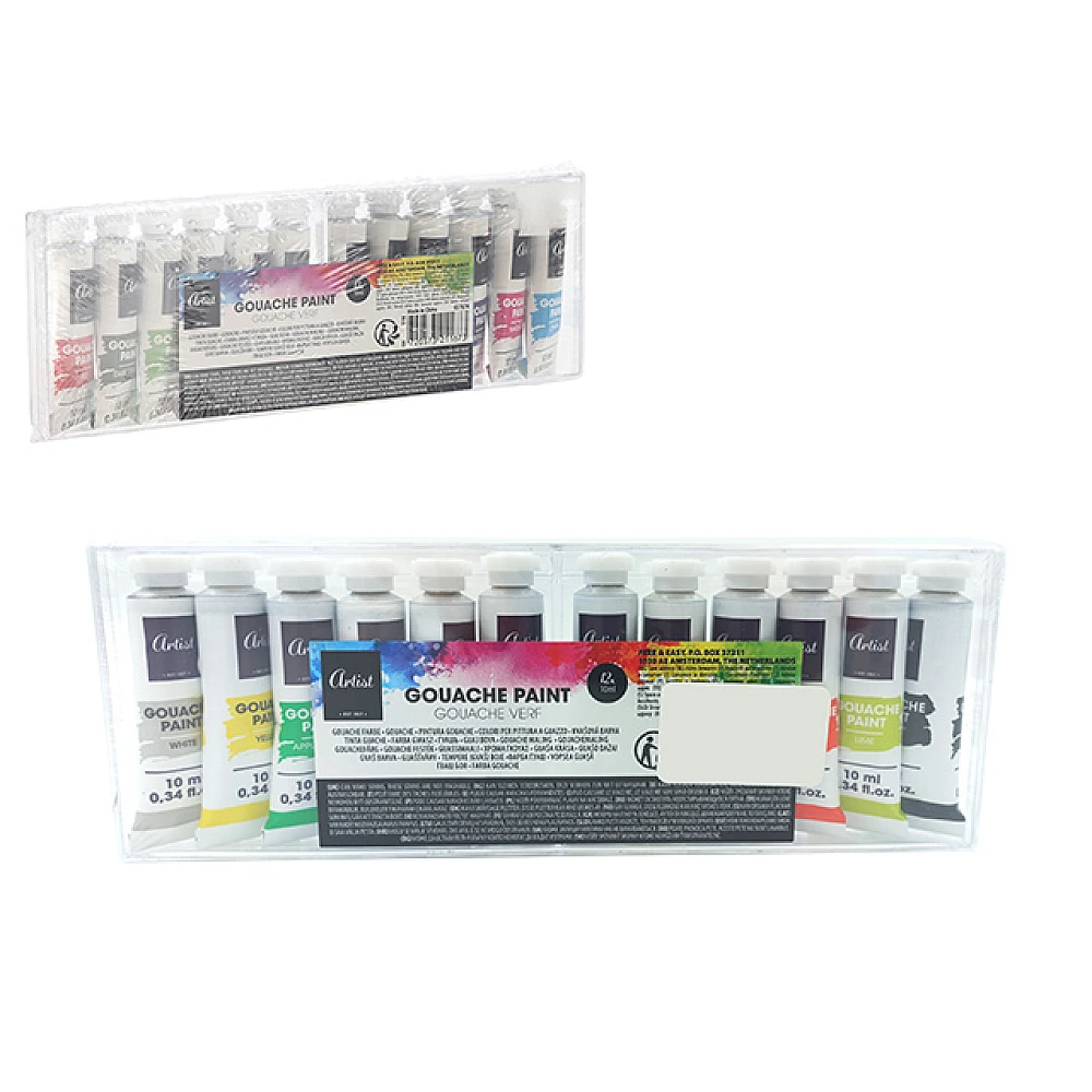 Set de vopsea de guase 12 tuburiX10 ml