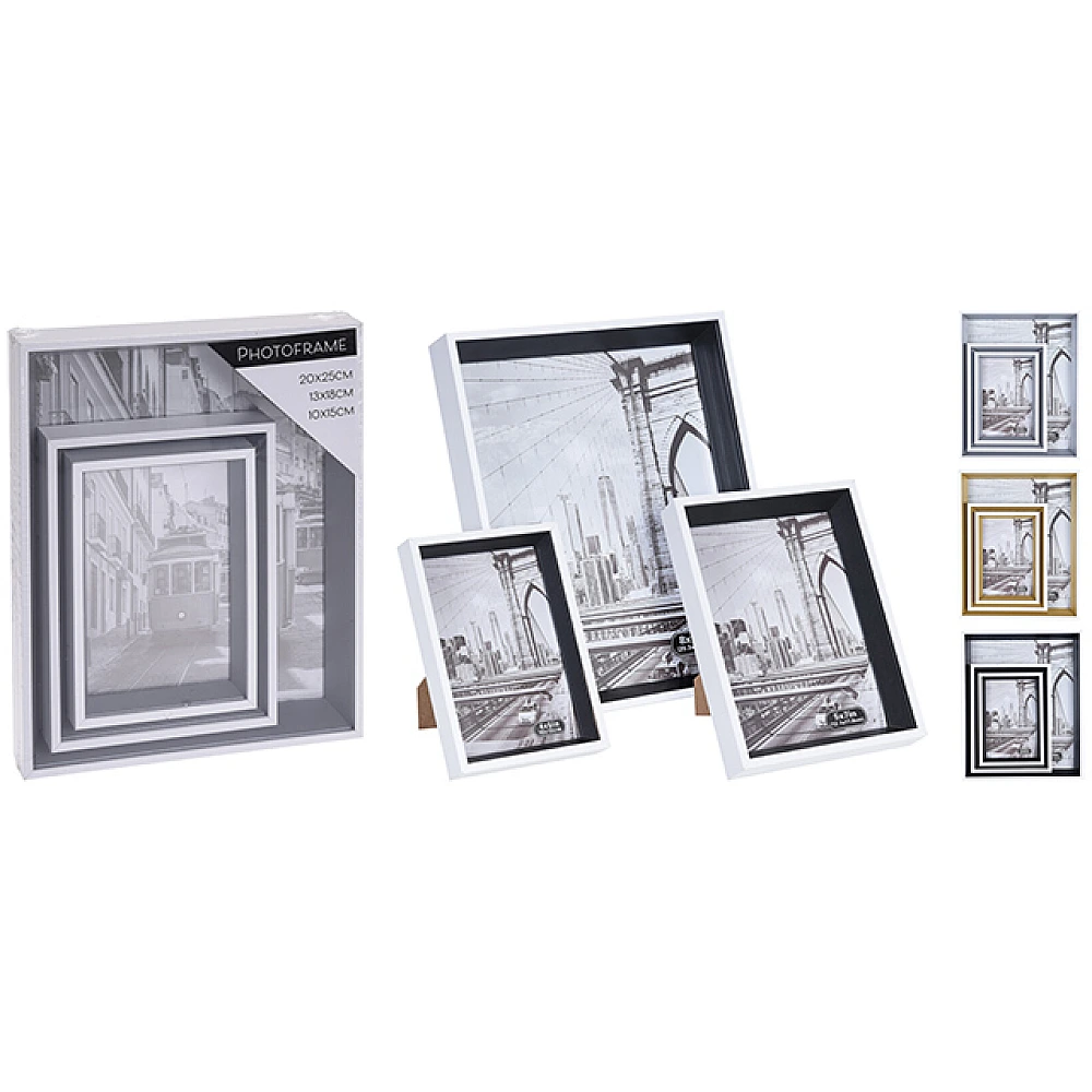 Set rame foto din lemn 3buc (13X18/10X15/20X25cm)