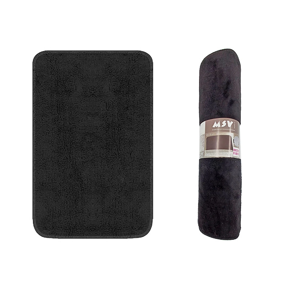Covoras pentru baie 50X70cm MSV cu memorie negru, microfibra