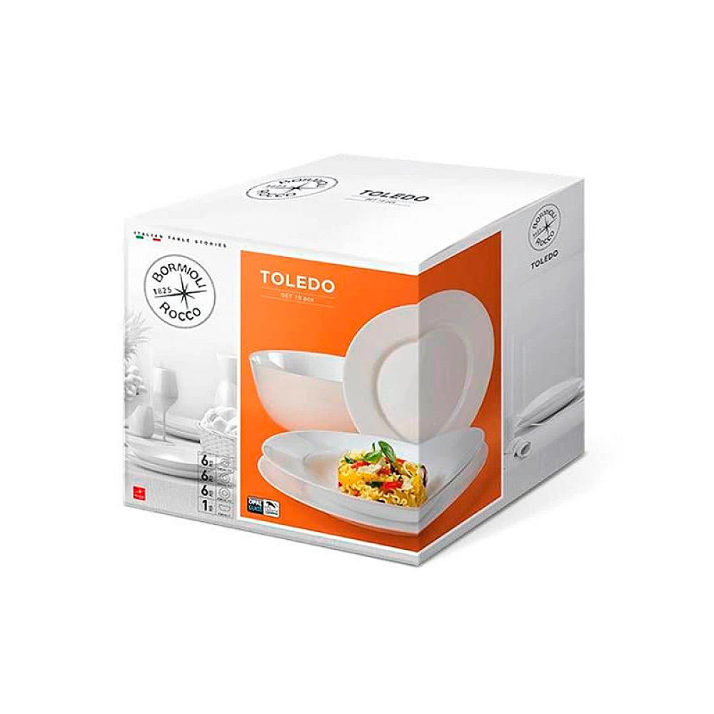 Set farfurii Bormioli Toledo 19buc, sticla de opal