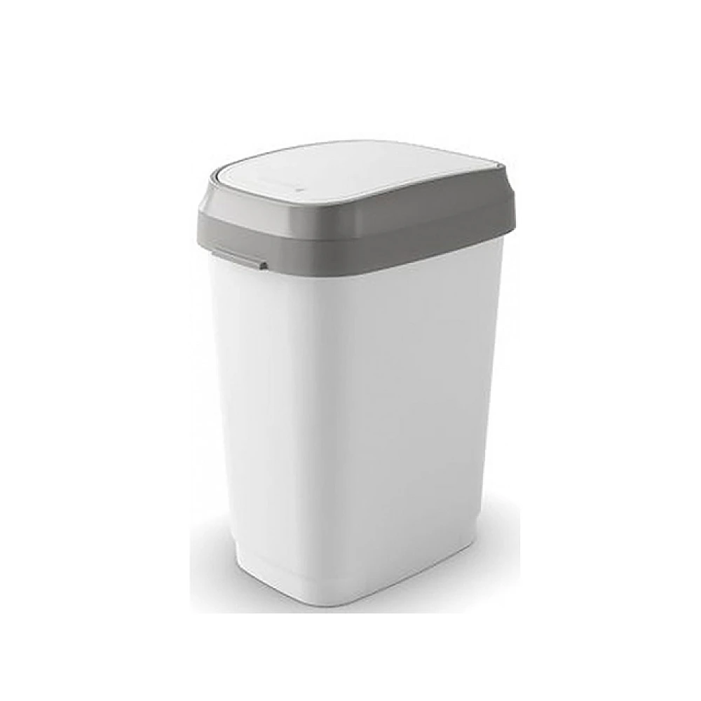 Cos pentru gunoi cu capac batant Dual Swing 25l, 26X37XH47.5cm, alb