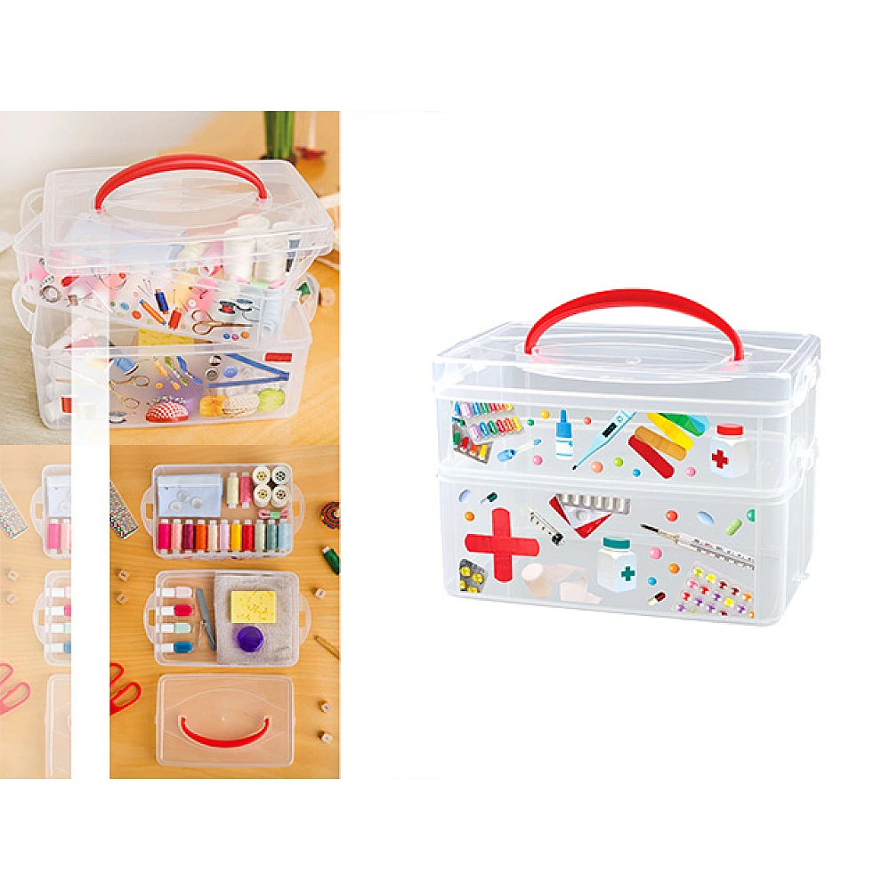 Cutie pentru depozitare Econova ”Trusă medicală” 5l, 25X16X17cm, 2 compartimente 