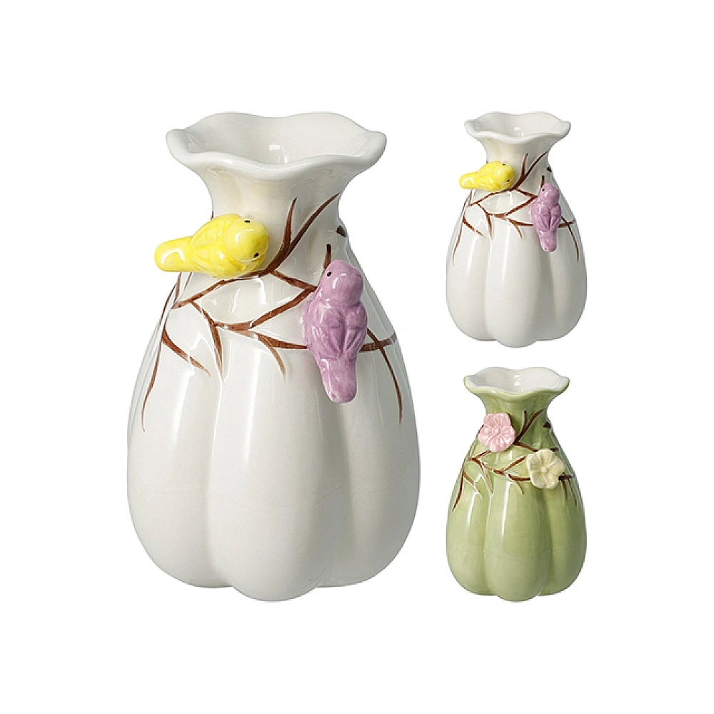 Vază din ceramică „Birds” H14 cm, D9 cm