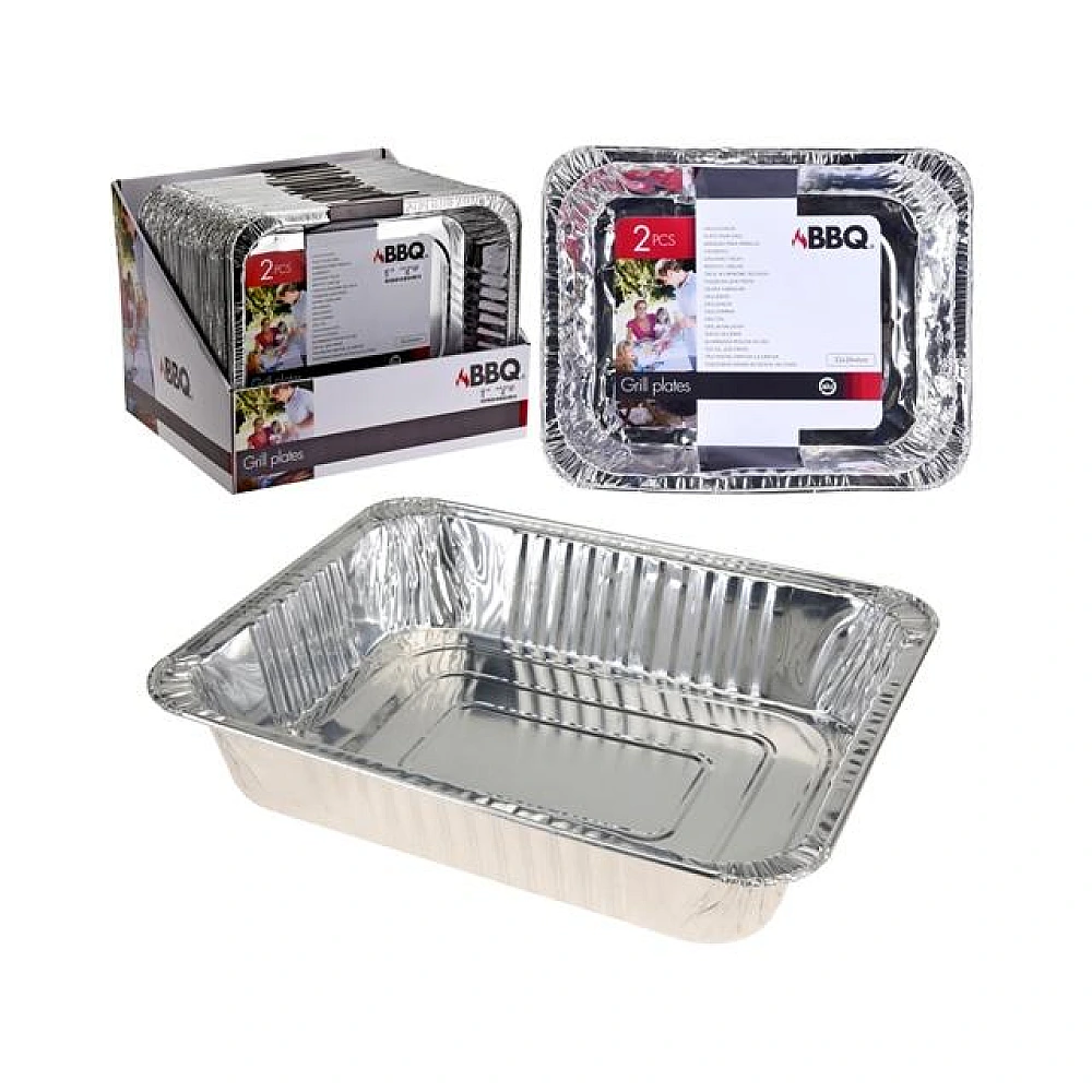 Forme din aluminiu BBQ 2buc, 32X26X6cm