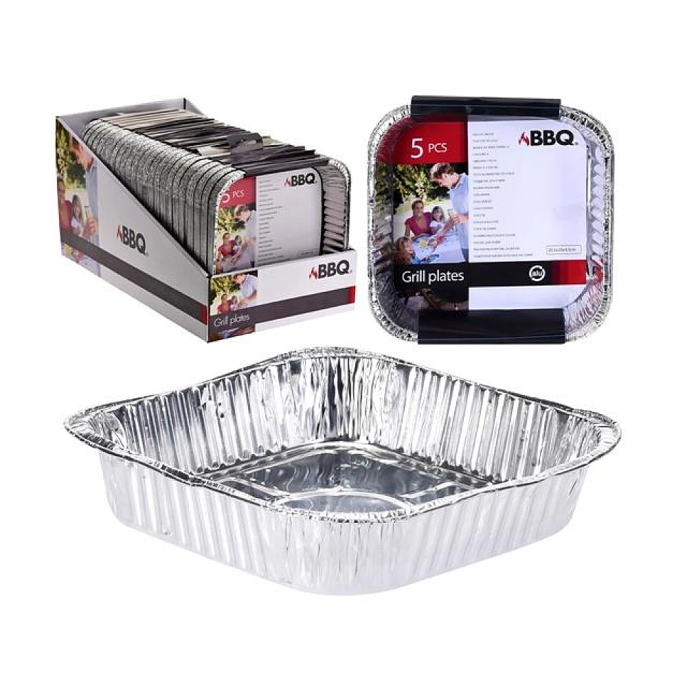 Forme din aluminiu BBQ 5buc, 20X20X4cm