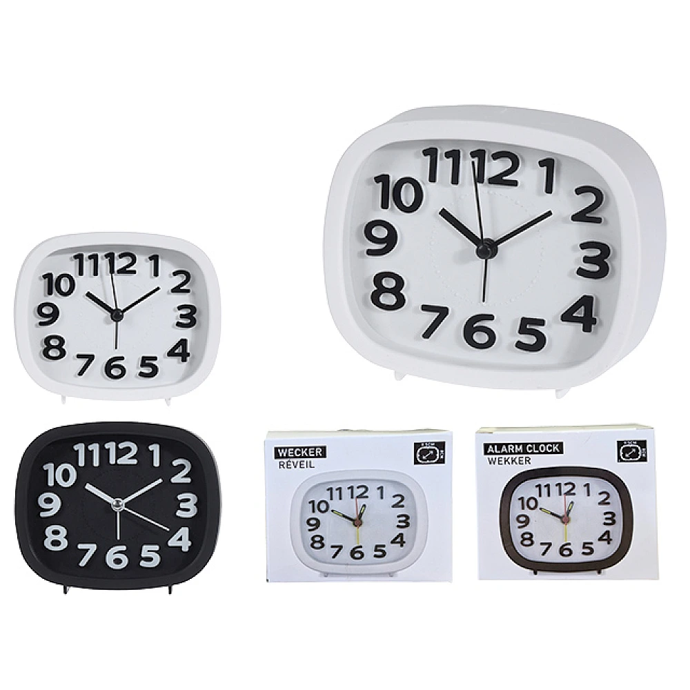 Ceas-desteptator oval 9.5X8 cm, 2 culori