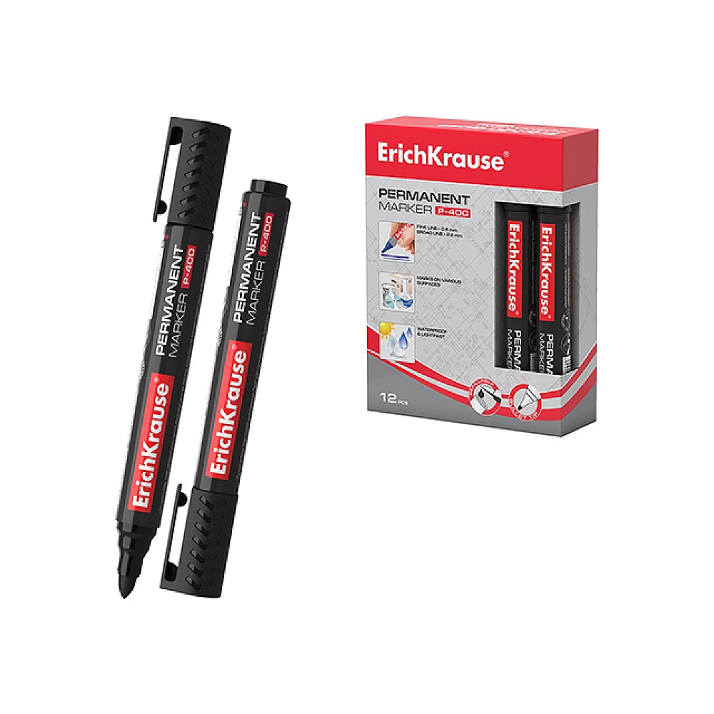 Marker permanent ErichKrause P-400, negru 