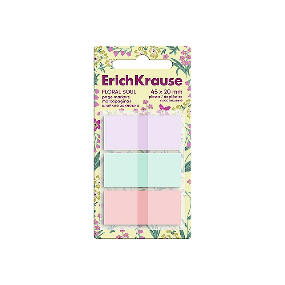 Set Memory stick 60 buc 45X20 mm ErichKrause Floral Soul, 3 culori, plastic