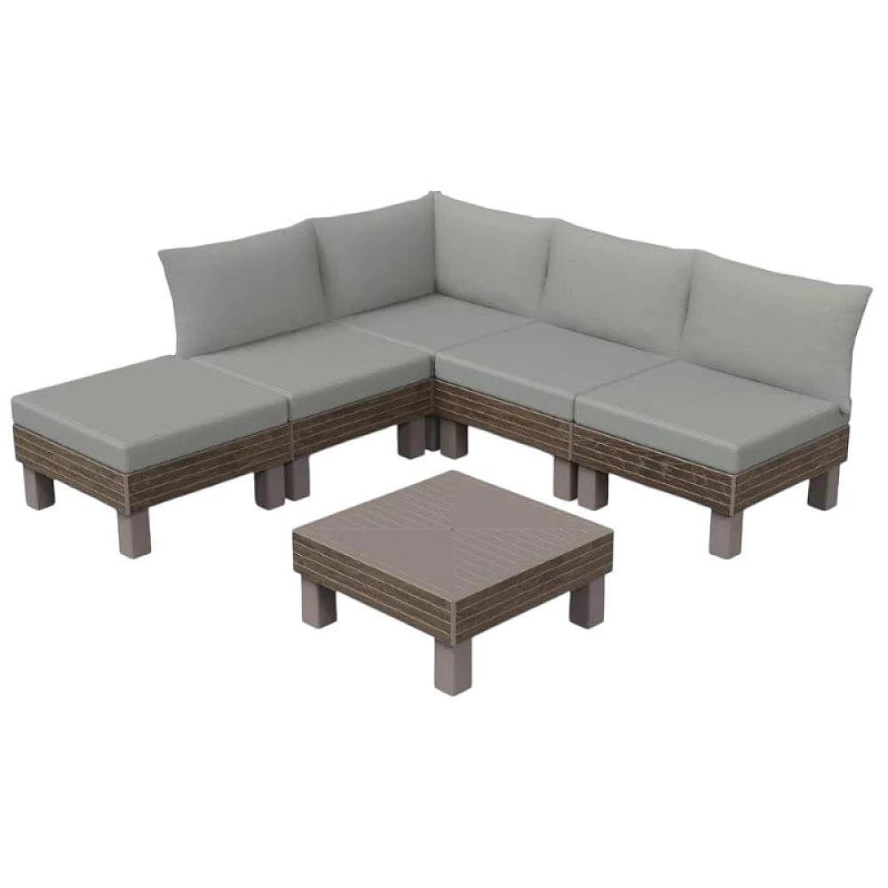 Set mobilier Keter Elements Signature: masa 65X65X29 cm, canapea 200X200X80 cm, nuca