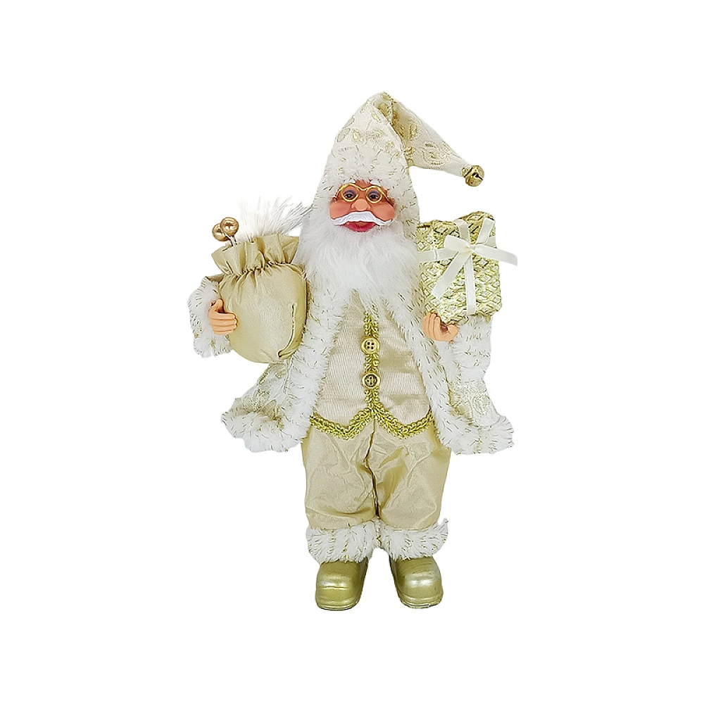 Mos Craciun 30 cm Golden Christmas cu cadouri