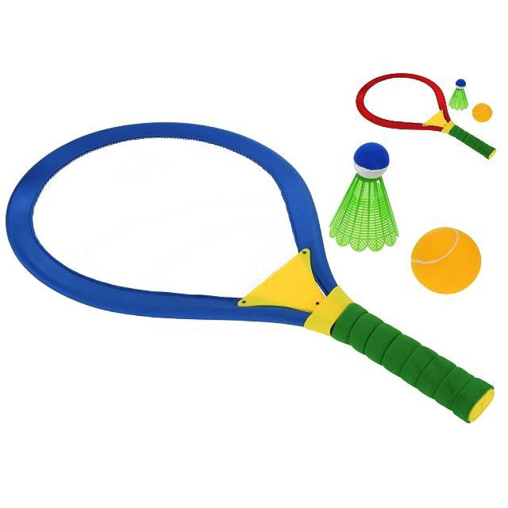 Set pentru tenis: 2 palete, 2 minge,  fluturas