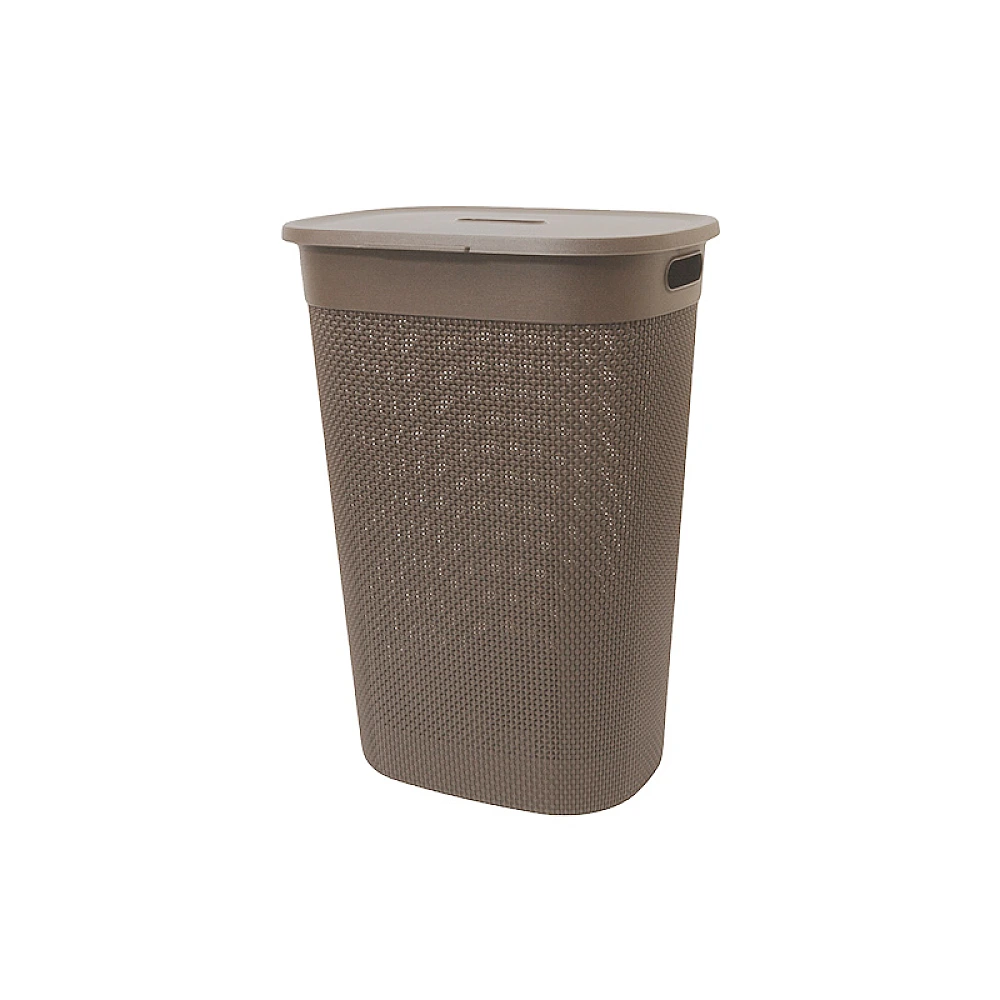 Cos pentru rufe cu capac Filo 55l, 44X35X61cm, maro