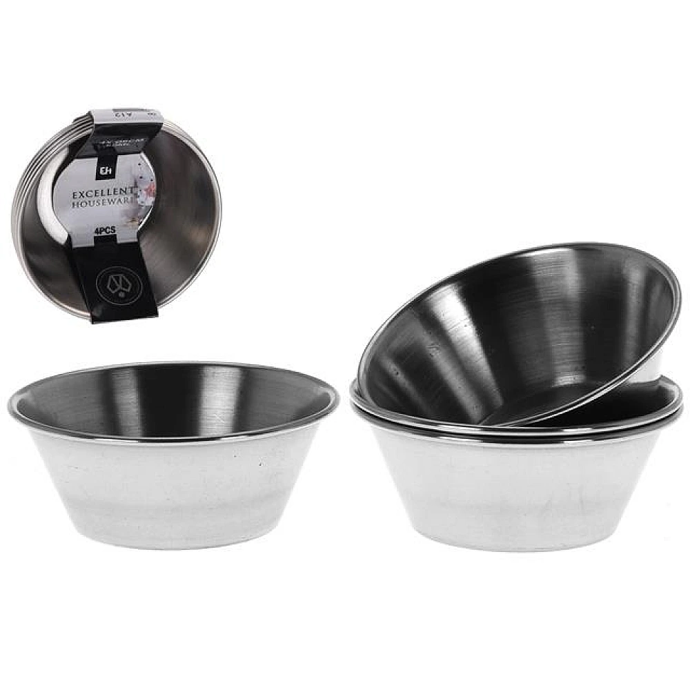 Set castroane din inox EH 4buc D6сm, H2.5cm, inox