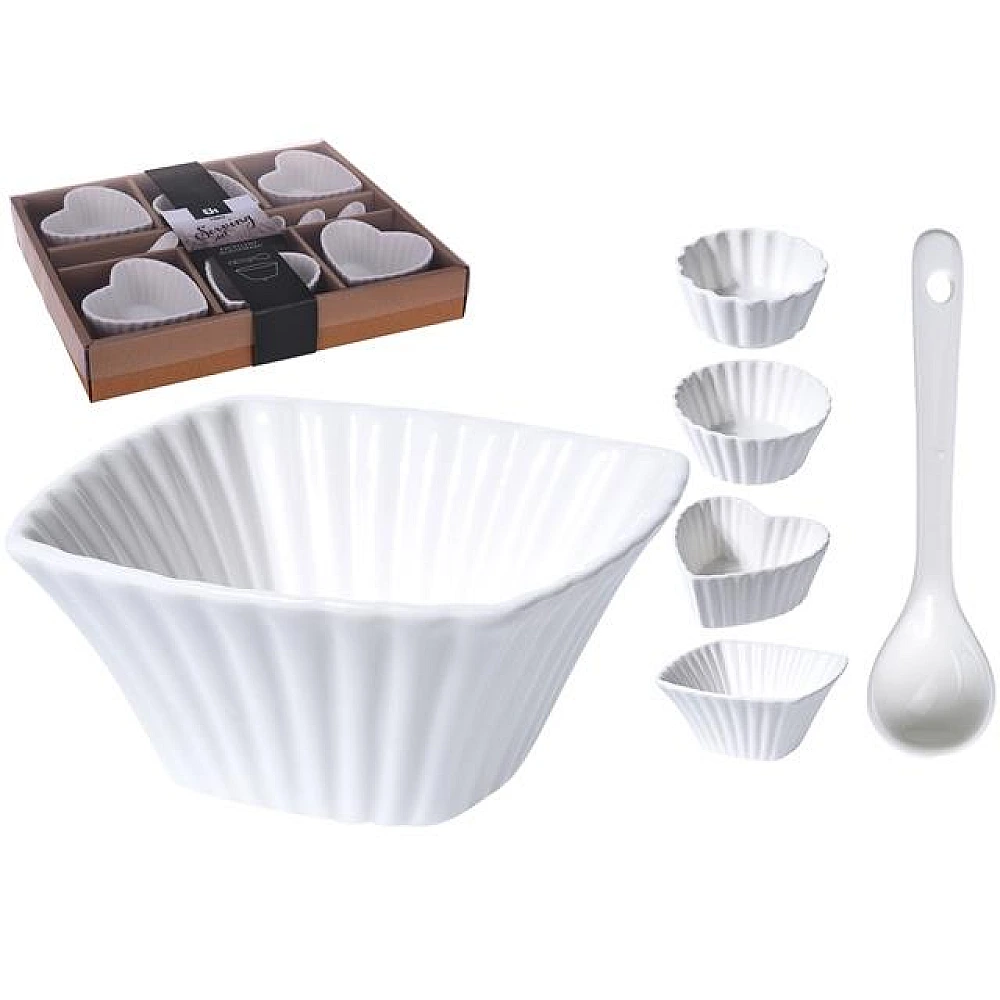 Set pentru aperitiv EH 12buc Inima/cos, portelan