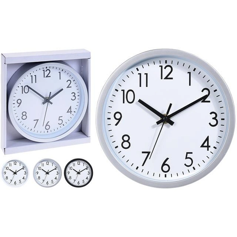 Ceas de perete rotund 20сm, H3.8cm, 3 culori