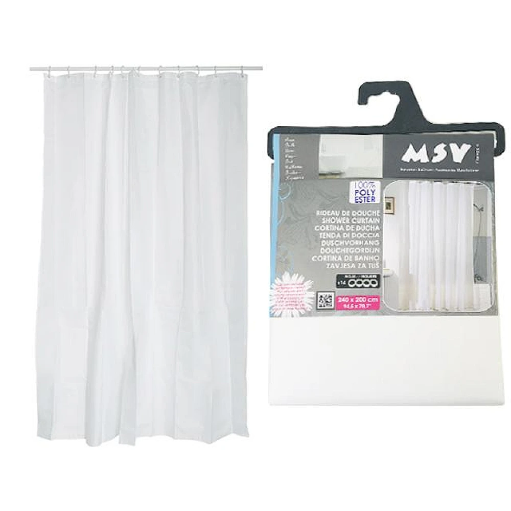 Perdea pentru dus 200X240cm MSV albă, poliester