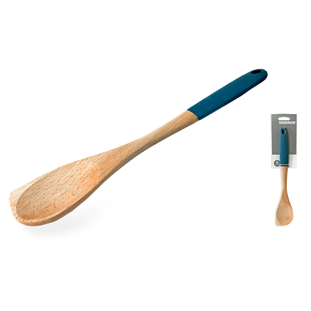 Lingura bucatarie din lemn Elemental 32cm, maner silicon