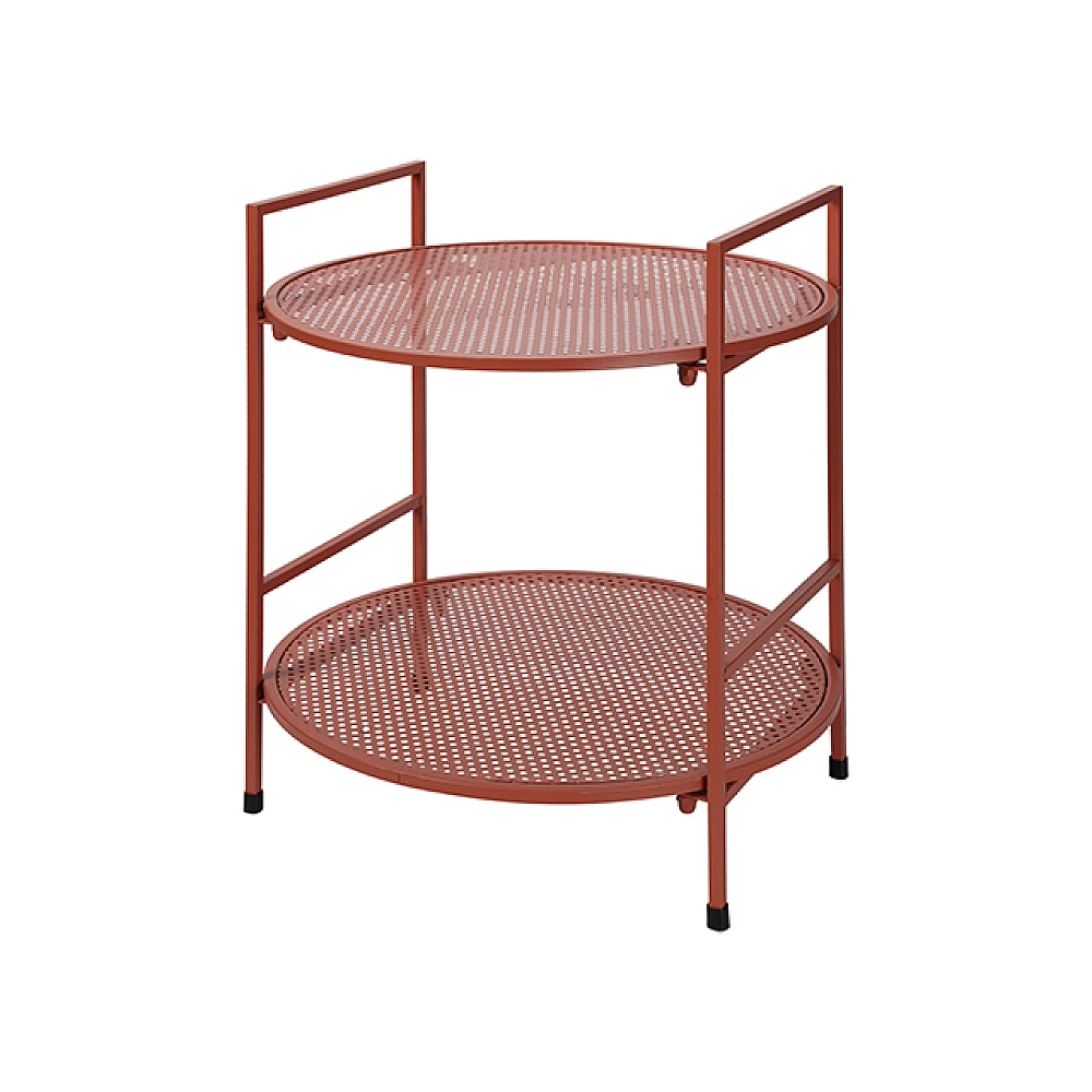Masa metalica cu polita D45cm,H50cm, rosu