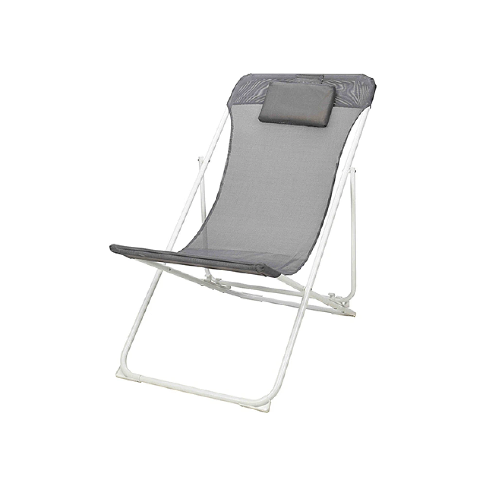 Scaun-sezlong pliabil 85X55X87cm, cu perna, gri