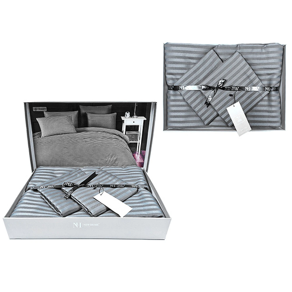 Lenjerie de pat Euro 2 NH Stripe Satin, antracit