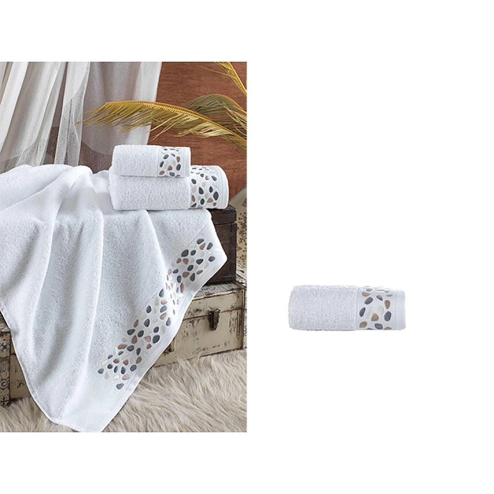 Prosop 30X50 cm Ellia Soft Mozaik White, 100% bumbac, 500GSM