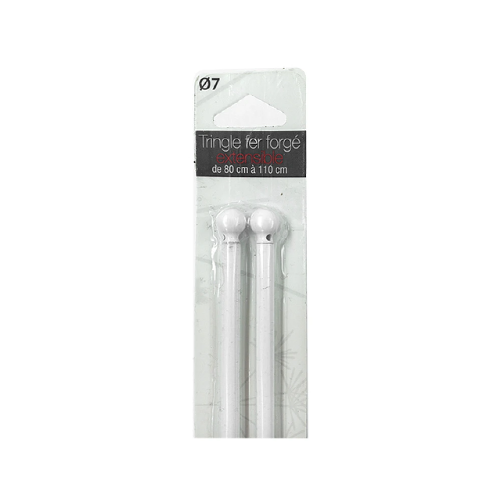 Tija glisanta pentru perdea 2buc, 80-110cm D7mm Luance, alb