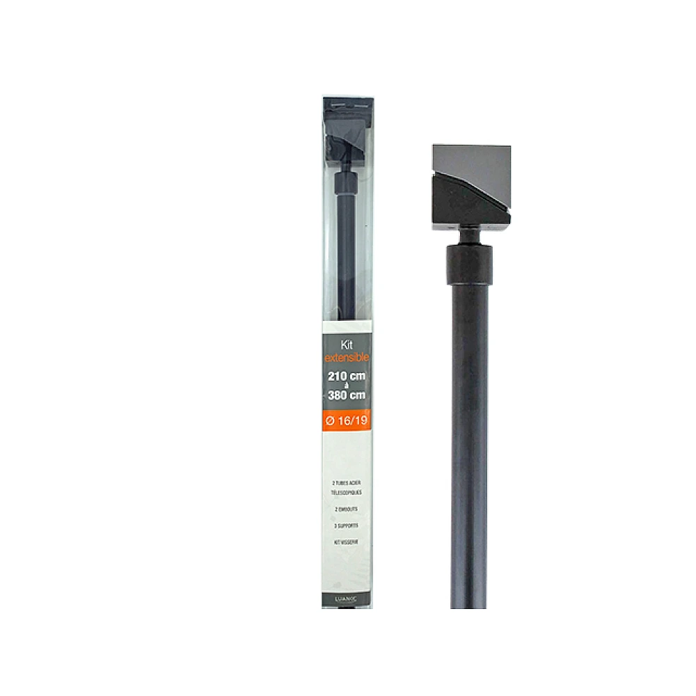 Tija glisanta pentru perdea 210-380cm D16/19mm Luance, negru mat/Fabell
