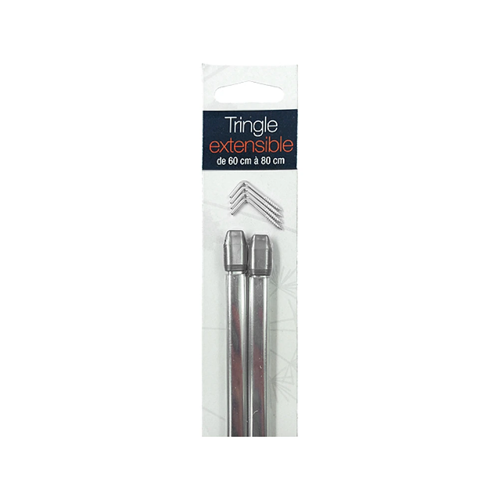 Tija glisanta pentru perdea ovala 2buc, 60-80cm Luance, crom