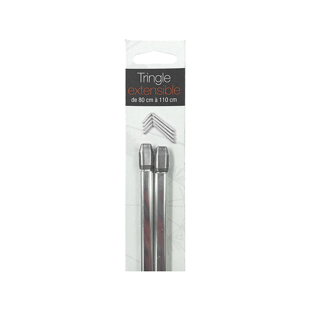 Tija glisanta pentru perdea ovala 2buc, 80-110cm Luance, crom