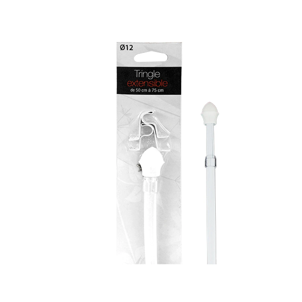 Tija glisanta pentru perdea 50-75cm D12mm Luance, alb