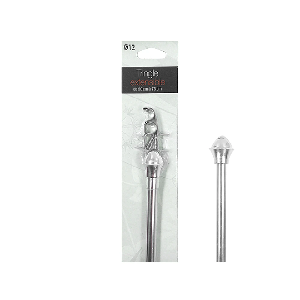 Tija glisanta pentru perdea 50-75cm D12mm Luance, crom