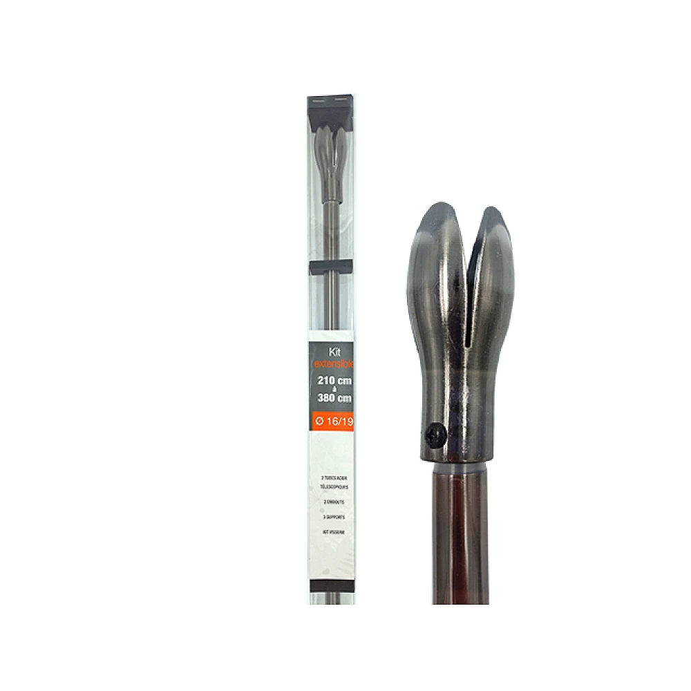 Tija glisanta pentru perdea 210-380cm D16/19mm Luance, grafit