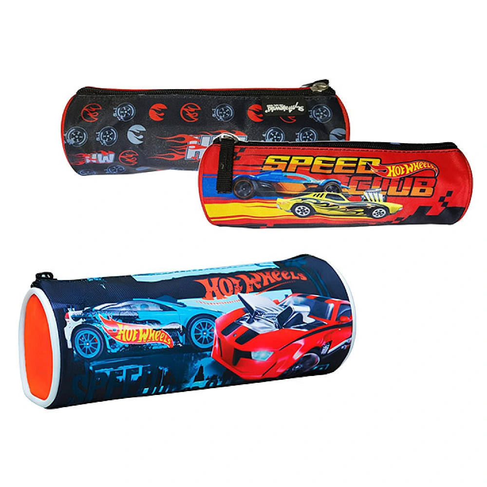 Penar cilindric 21X7.5cm Bambino Hot Wheels, textil