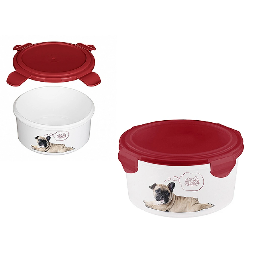 Container pentru hrana Lucky Pet 0.55l, caini, bordo