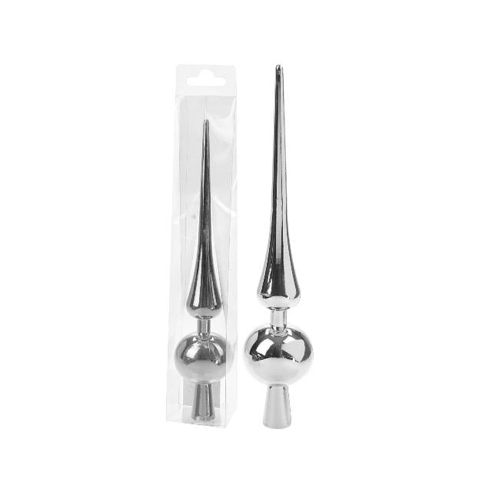 Virf pentru brad din sticla 30сm, argintii