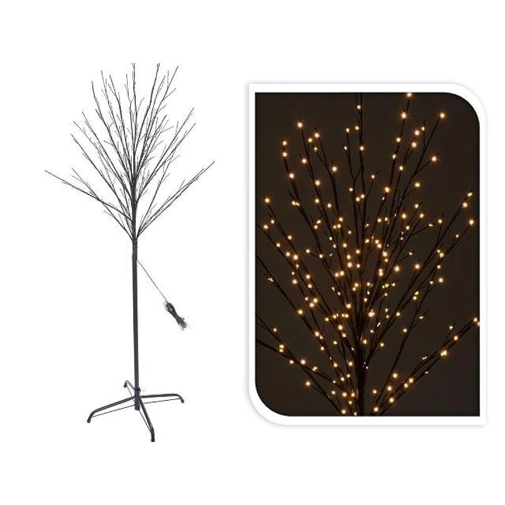 Copac decorativ 150cm, 200miniLED, alb-cald