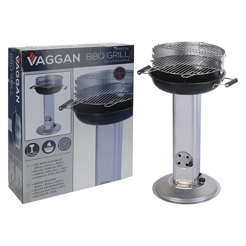 Gratar rotund cu picior Vaggan D43cm, H83cm, 2 plase si suflant