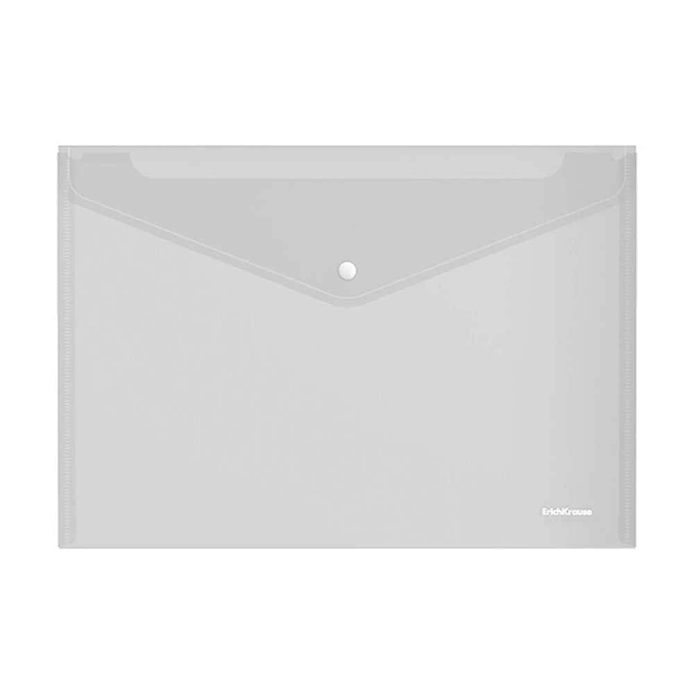 Mapa-plic cu buton pentru documente A4 ErichKrause Fizzy Clear, 140 mcm, transparent