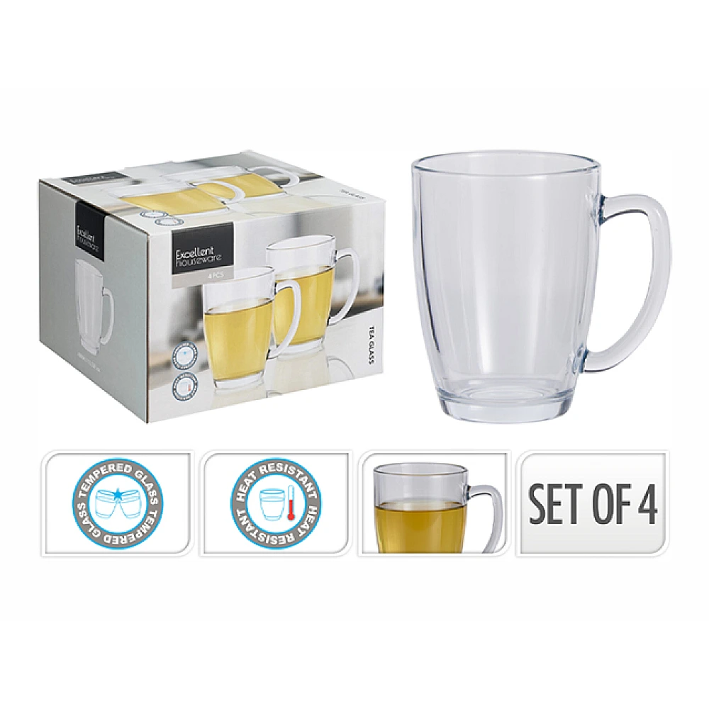 Set 4 cani EH 400ml, din sticla, in cutie