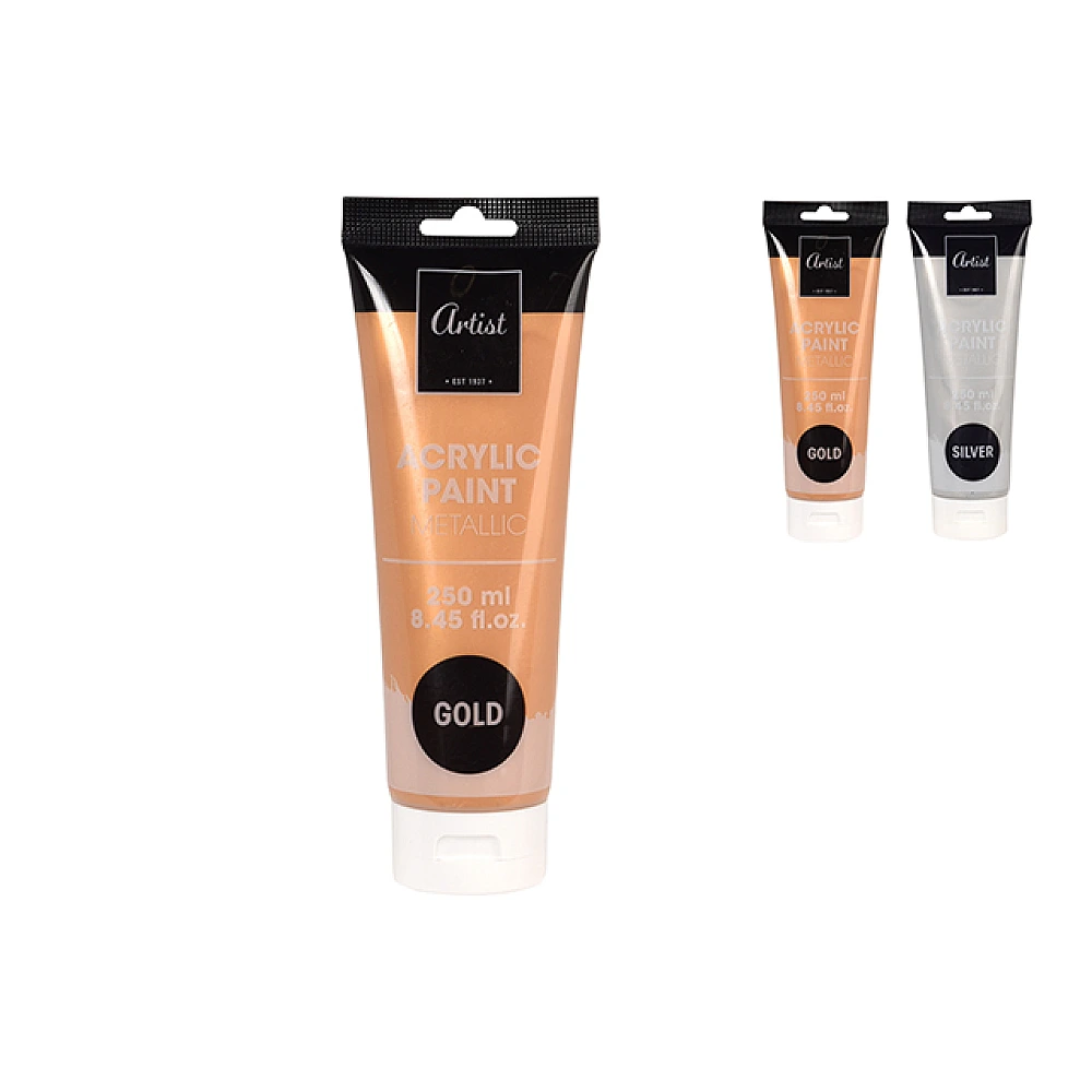 Vopsea acrilica Artist auriu/argintiu 250ml