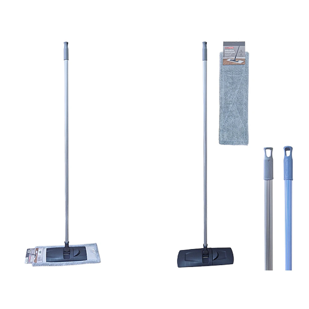 Mop plat Econova, duza microfibra 42X15cm, maner 120cm