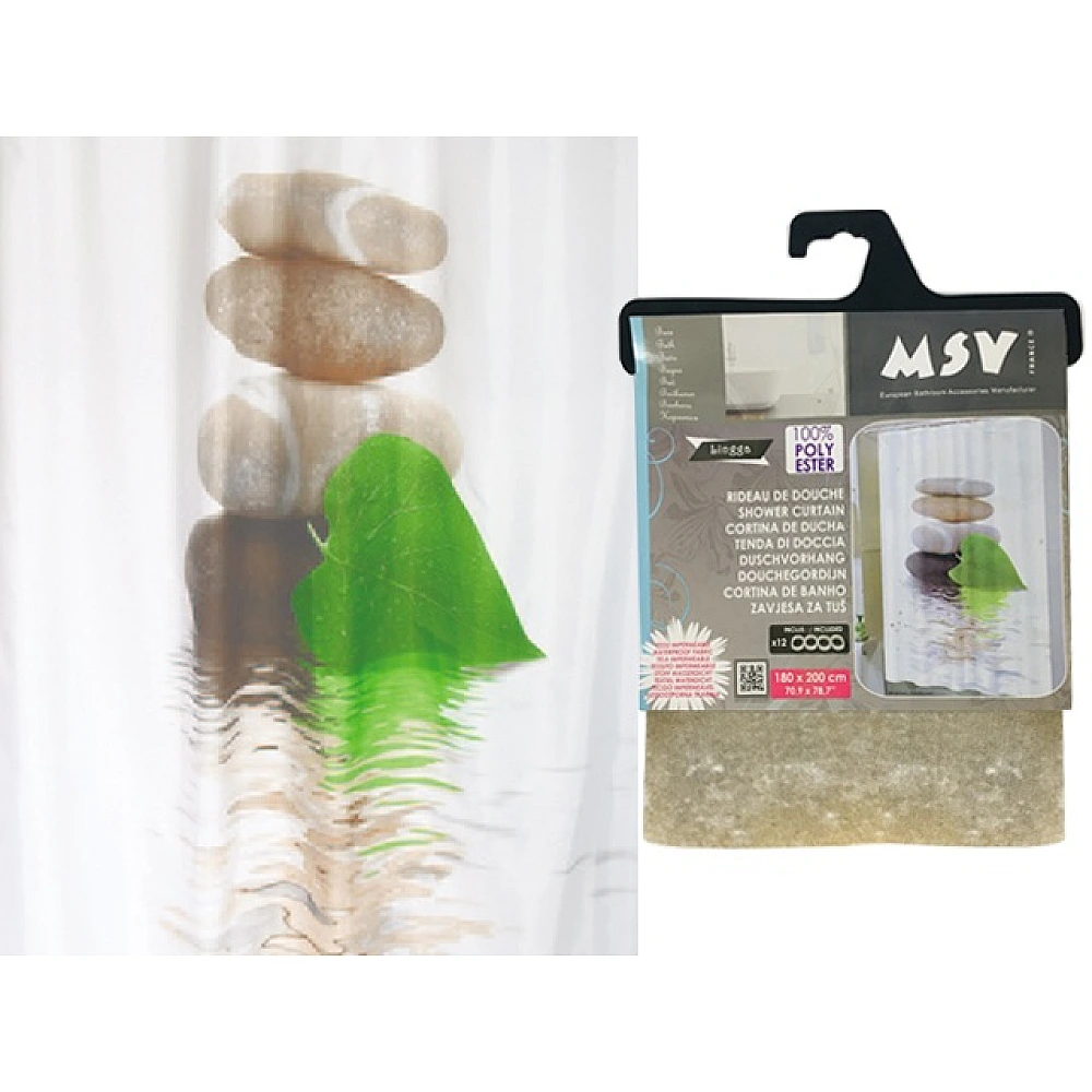 Perdea pentru dus 180X200cm MSV Lingga, poliester