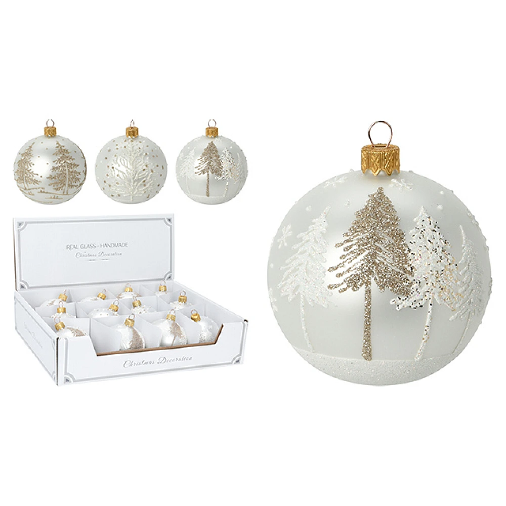 Glob pentru brad din sticla 80mm 