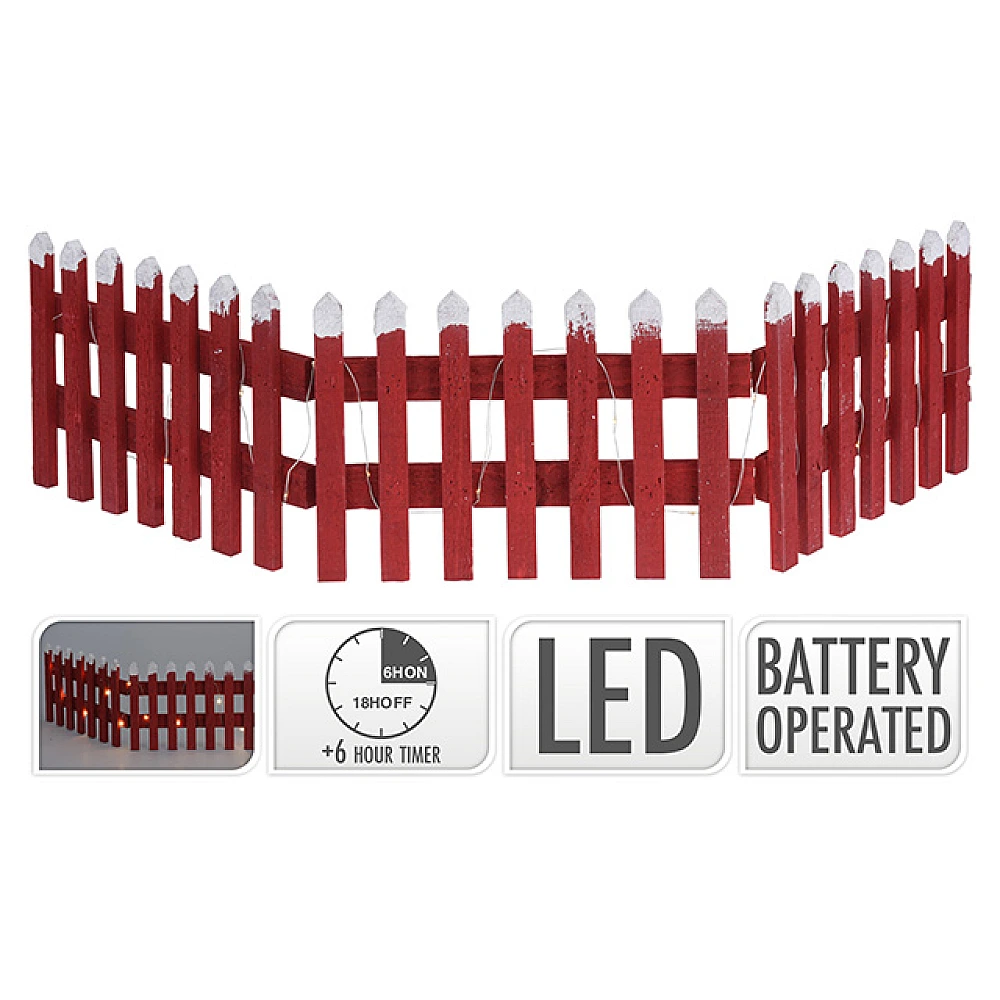 Gard decorativ Christmas 20LED, 90X20cm, timer