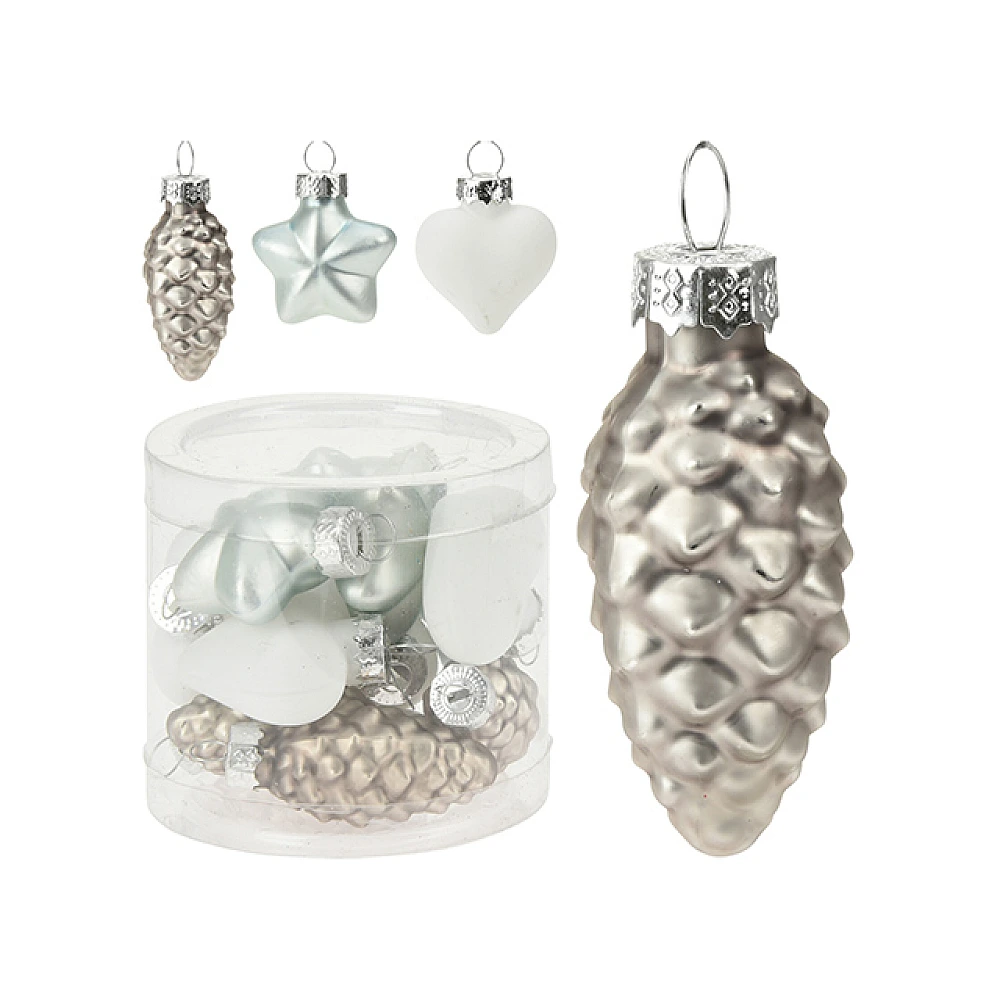 Set decoratiuni pentru brad din sticla 12buc 40mm 