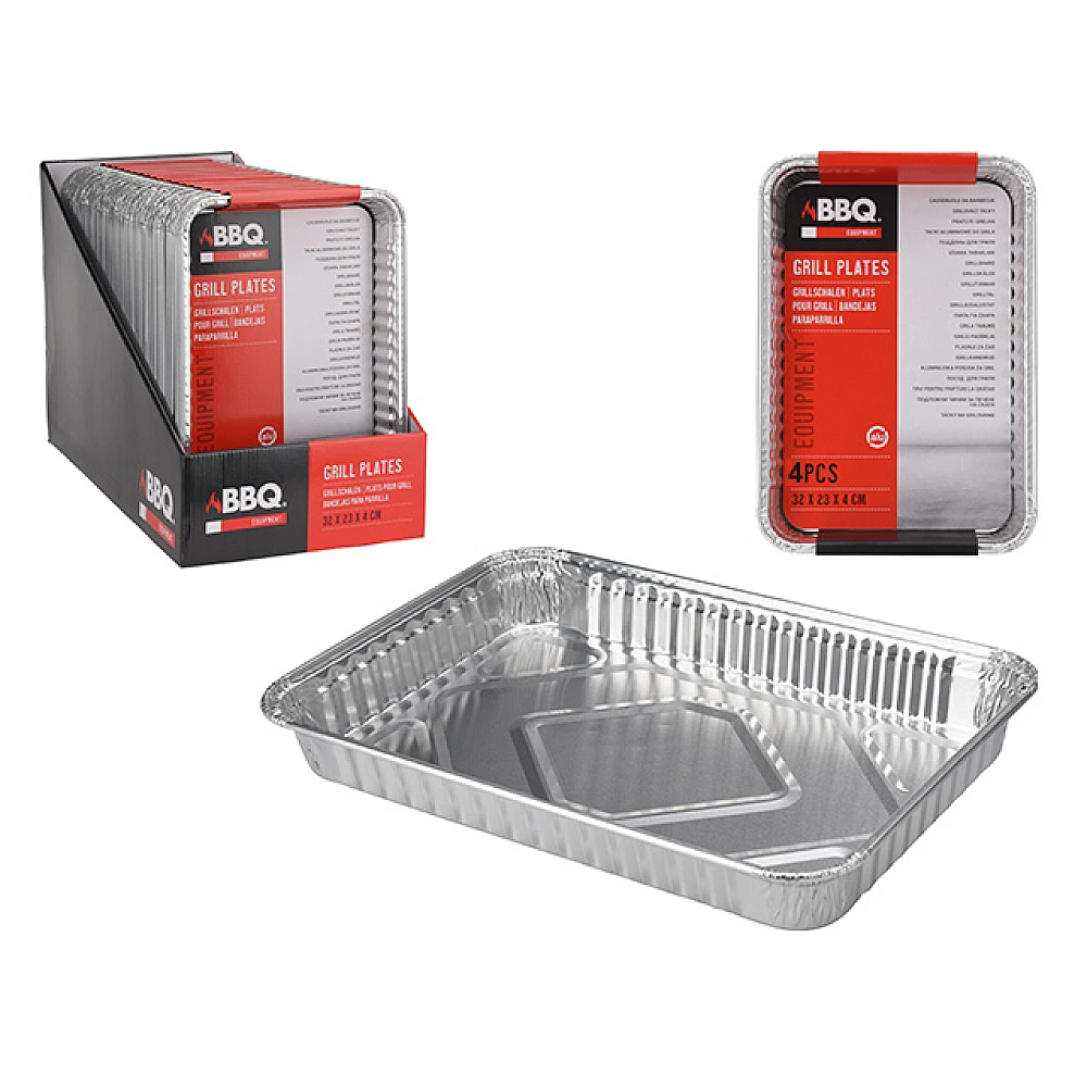 Forme din aluminiu BBQ 4buc, 32X23X4 cm