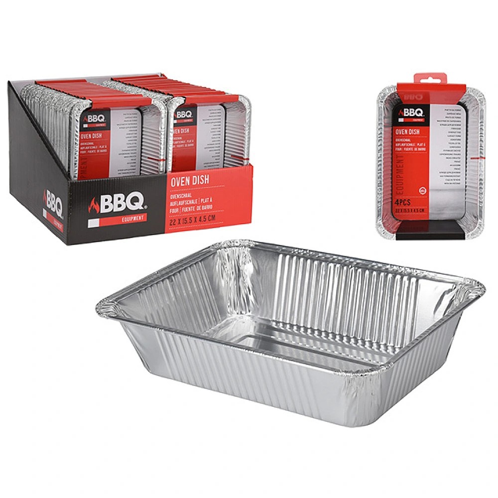 Forme din aluminiu BBQ 4buc,  22X15.5X4.5 cm